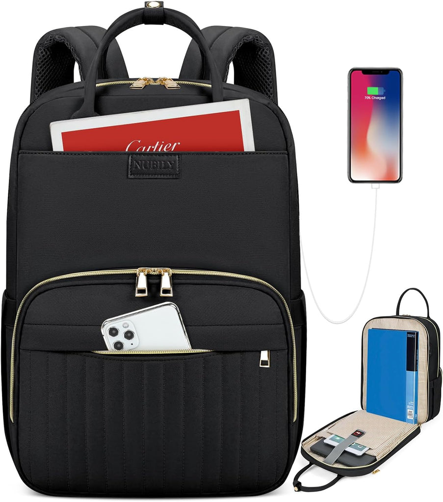 Laptop Backpack for Women 15.6 Inch Waterproof Travel Backpack with US – NUBILY