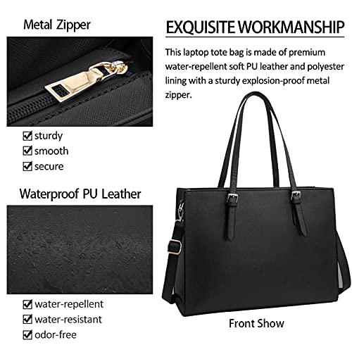 Women's 15.6in waterproof lightweight leather computer tote